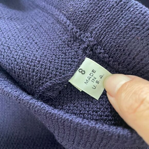 Vintage 80s St. John Santana Knit Purple 2pc Skirt Suit S 8 - Picture 11 of 11